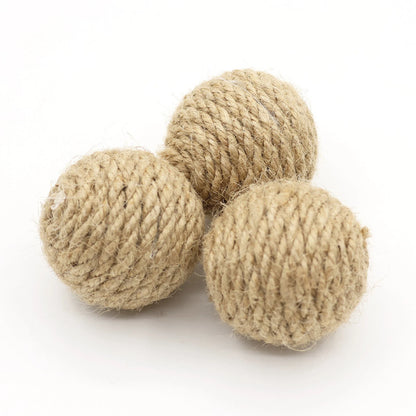 Hand-Woven Hemp Rope Cat Ball – Interactive Sound Toy for Engaging Play