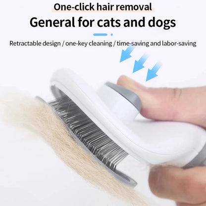 Stainless Steel Pet Grooming Brush – Long-Hair Cat & Dog Comb for Shedding Control, Detangling & Massage
