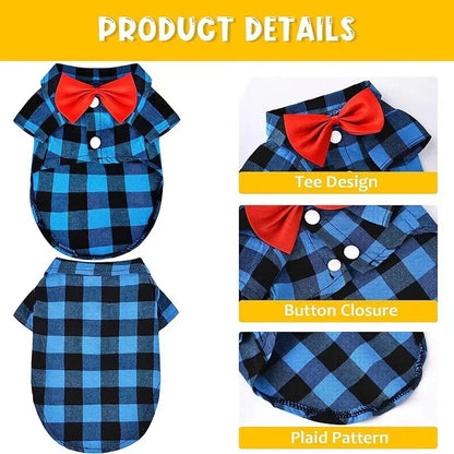 Stylish Pet Shirt & Suit Set – Formal Wedding, Birthday & 3-Season Wear with Adjustable Fit