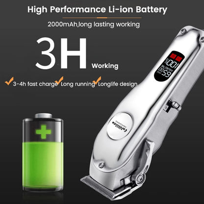 Professional All-Metal Rechargeable Pet Grooming Clipper – Low-Noise Trimmer for Dogs, Cats & Puppies