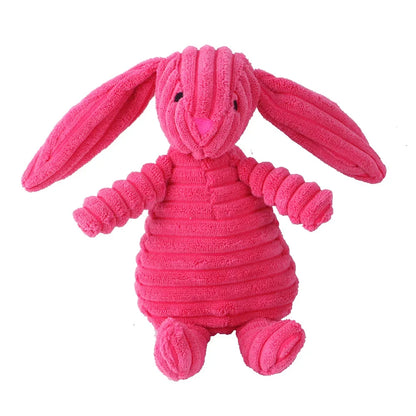 Corduroy Plush Dog Toy – Bite-Resistant Squeaky Animal Shapes for Small & Large Dogs