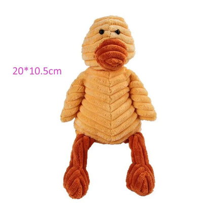 Corduroy Plush Dog Toy – Bite-Resistant Squeaky Animal Shapes for Small & Large Dogs