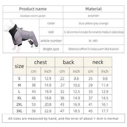 Waterproof Winter Dog Jacket – Thick Insulated Coat for Small to Medium Breeds