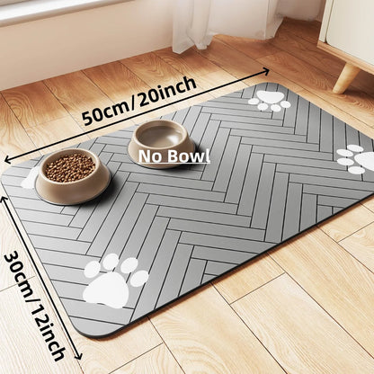 Quick-Dry Absorbent Pet Feeding Mat – Waterproof Backing for Dog & Cat Food and Water Bowls