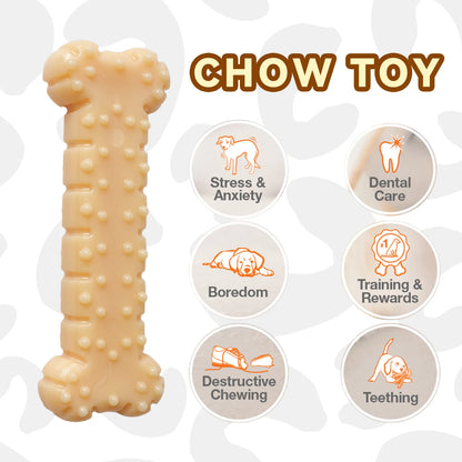 Indestructible Dog Chew Toys Trio – Durable Peanut Butter Flavoured Bones for Aggressive Chewers