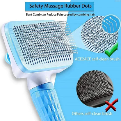 Long-Hair Pet Grooming Brush 🪒 – Cat & Dog Hair Remover Comb for Bathing & Shedding Control 🐾💧