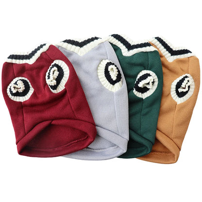 College-Style Pet Sweater – Cozy Winter Clothes for Small & Medium Dogs and Cats
