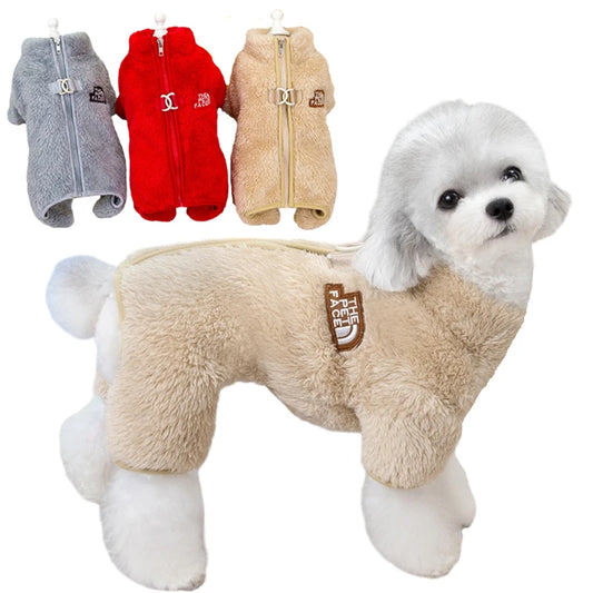 Winter Fleece Jumpsuit – Cozy Zipper Coat for Small Dogs & Cats