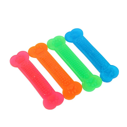 Rubber Bone Chew Toy – Durable Toothbrush Design for Aggressive Chewers & Puppy Dental Care