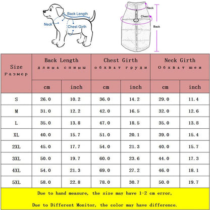 Waterproof Padded Dog Jacket – Cozy Winter Vest with Zipper for Small to Large Dogs
