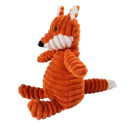 Corduroy Plush Dog Toy – Bite-Resistant Squeaky Animal Shapes for Small & Large Dogs