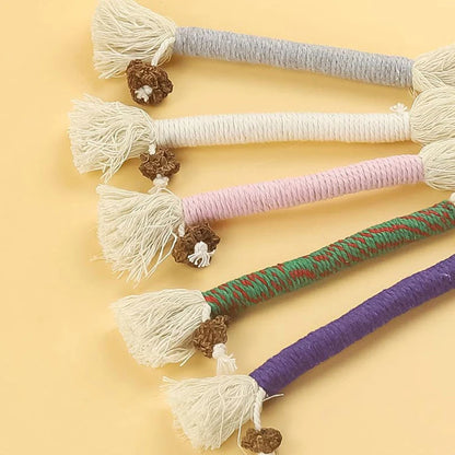 Hand-Knitted Cat Chew Toys with Silvervine – Molar Cotton Rope Teaser for Kittens