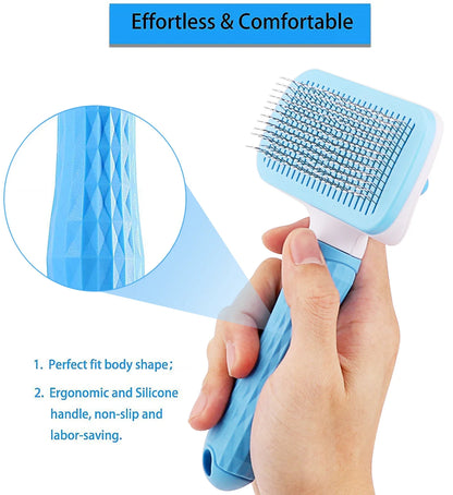 Long-Hair Pet Grooming Brush 🪒 – Cat & Dog Hair Remover Comb for Bathing & Shedding Control 🐾💧
