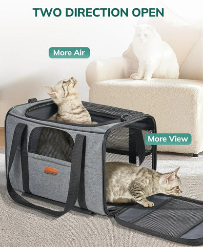 Convertible Pet Carrier & Stroller with Wheels for Small Dogs, Large Cats and Rabbits - Detachable Foldable Design