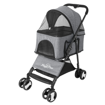 Pet Stroller with Detachable Carrier Cart for Travel & Outdoor Walks for Dogs and Cats