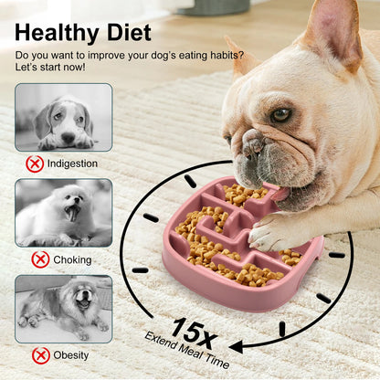 Slow Feeder Bowl for Dogs & Cats – Anti-Choke Design for Healthy Eating Habits