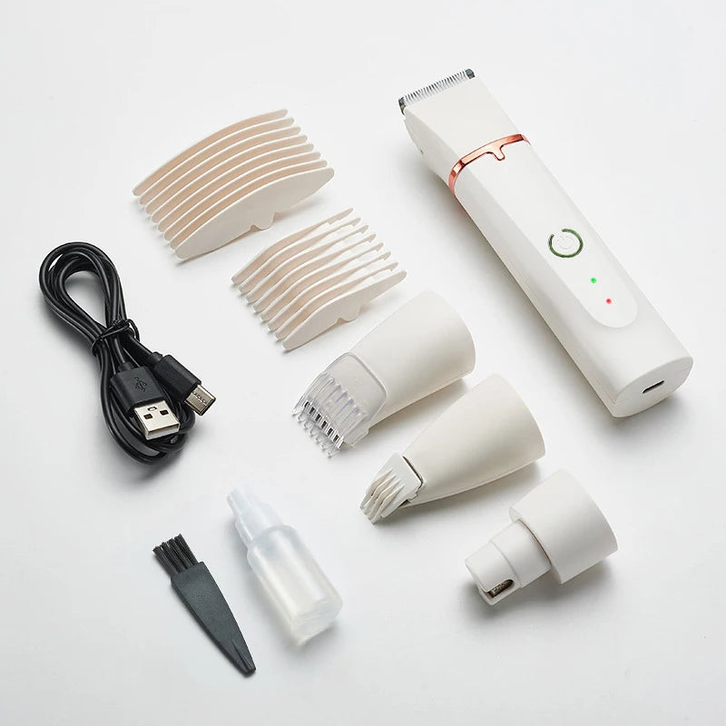 4-in-1 Professional Pet Grooming Kit – Electric Hair Clipper, Nail Grinder & Trimmer for Dogs