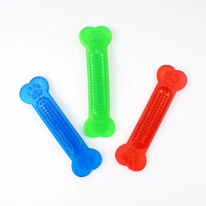 Rubber Bone Chew Toy – Durable Toothbrush Design for Aggressive Chewers & Puppy Dental Care