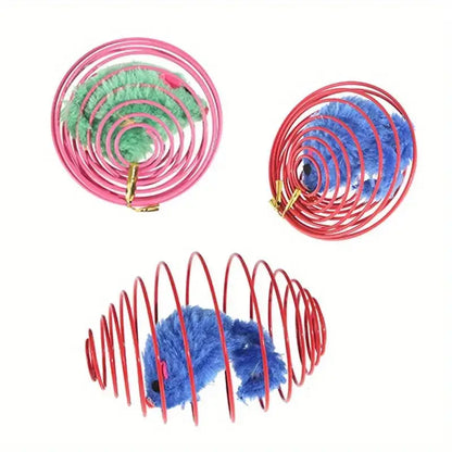 Stretchable Cat Toy Balls with Spring Rats – Interactive & Engaging for Kittens