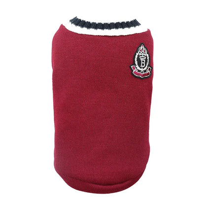 College-Style Pet Sweater – Cozy Winter Clothes for Small & Medium Dogs and Cats