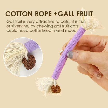 Hand-Knitted Cat Chew Toys with Silvervine – Molar Cotton Rope Teaser for Kittens
