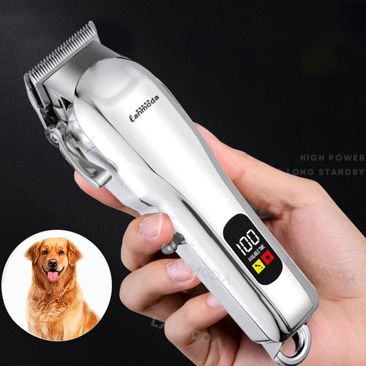 Professional Cordless Dog Grooming Clipper – Low-Noise Electric Hair Trimmer with Scissors for Pets