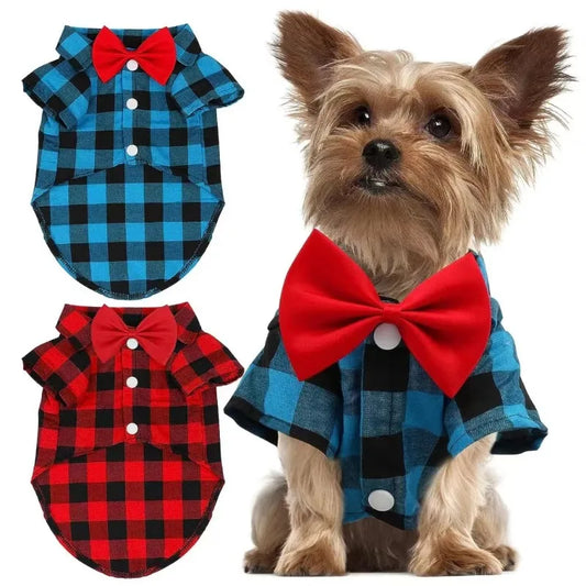 Stylish Pet Shirt & Suit Set – Formal Wedding, Birthday & 3-Season Wear with Adjustable Fit