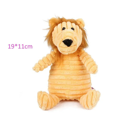 Corduroy Plush Dog Toy – Bite-Resistant Squeaky Animal Shapes for Small & Large Dogs