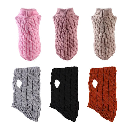 Knit Twist Dog Sweater – Cozy & Stylish Winter Wear for Small Dogs