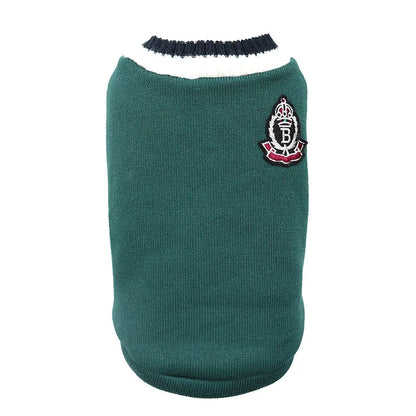 College-Style Pet Sweater – Cozy Winter Clothes for Small & Medium Dogs and Cats