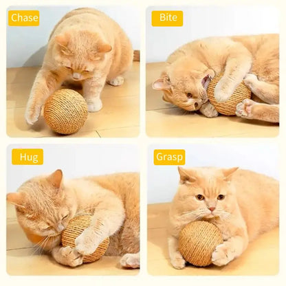 Handmade Woven Cat Toy – Large Chew & Scratch Ball for Interactive Kitty Fun