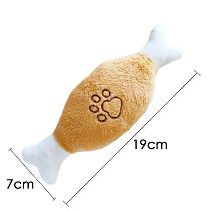 Corduroy Plush Dog Toy – Bite-Resistant Squeaky Animal Shapes for Small & Large Dogs
