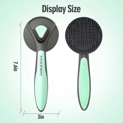Self-Cleaning Dual-Action Grooming Brush – Slicker & Massage for Long-Haired Dogs & Cats