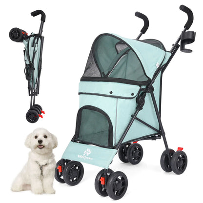 Lightweight Folding Pet Stroller – Breathable Outdoor Travel Design for Small & Medium Cats and Dogs