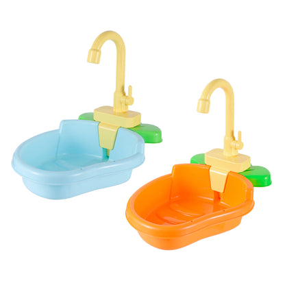 Automatic Parrot Bathing Tub with Faucet Shower – Bird Bath, Feeder Bowl & Pool Accessory