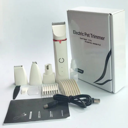 4-in-1 Professional Pet Grooming Kit – Electric Hair Clipper, Nail Grinder & Trimmer for Dogs
