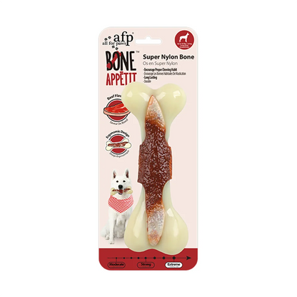 Indestructible Flavored Nylon Chew Bone for Aggressive Chewers – Non-Toxic & Bite-Resistant Dog Toy by All For Paws