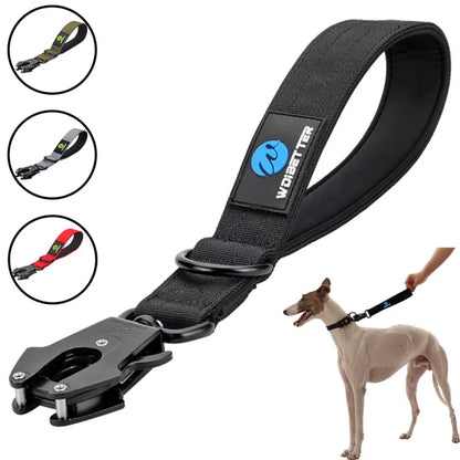 Military-Grade Nylon Dog Collar & Traffic Lead Set – Heavy-Duty Metal Buckle for Large Breeds