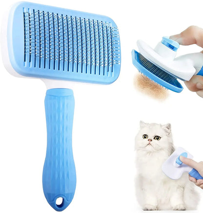 Long-Hair Pet Grooming Brush 🪒 – Cat & Dog Hair Remover Comb for Bathing & Shedding Control 🐾💧