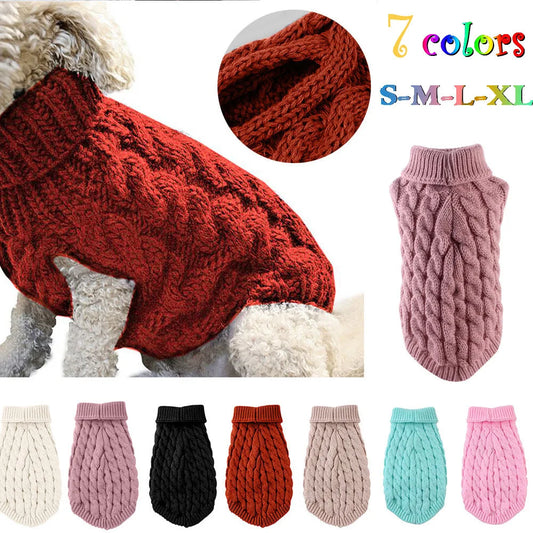 Knit Twist Dog Sweater – Cozy & Stylish Winter Wear for Small Dogs