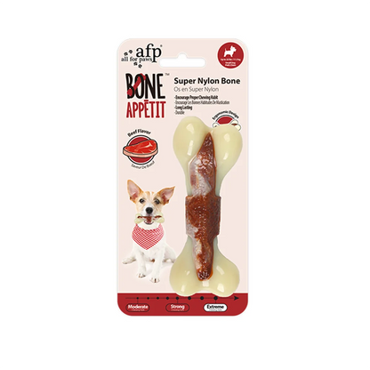 Indestructible Flavored Nylon Chew Bone for Aggressive Chewers – Non-Toxic & Bite-Resistant Dog Toy by All For Paws