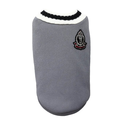 College-Style Pet Sweater – Cozy Winter Clothes for Small & Medium Dogs and Cats